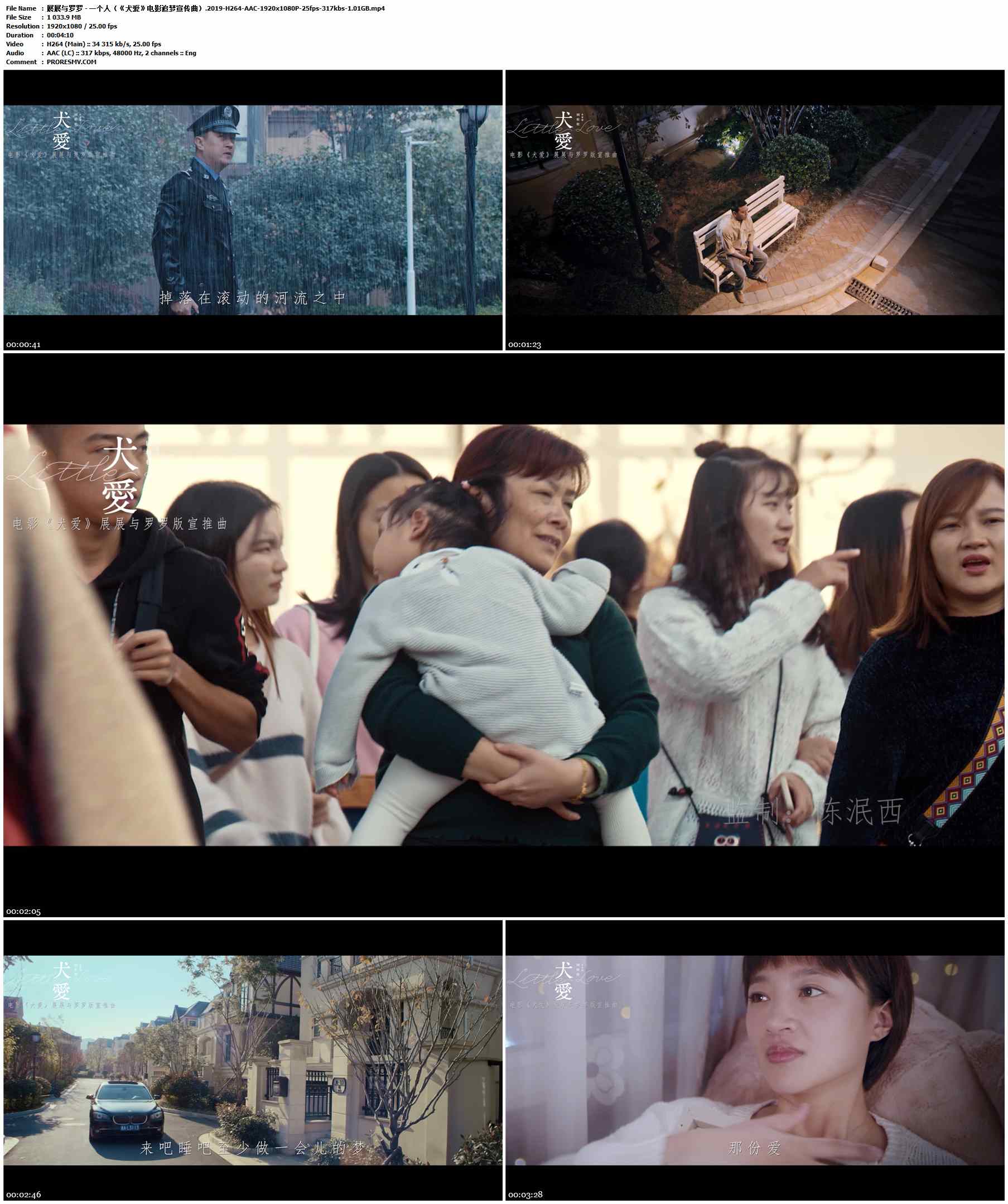 展展与罗罗 - 一个人（《犬爱》电影追梦宣传曲）.2019-H264-AAC-1920x1080P-25fps-317kbs-1.01GB官方MV_高清MV